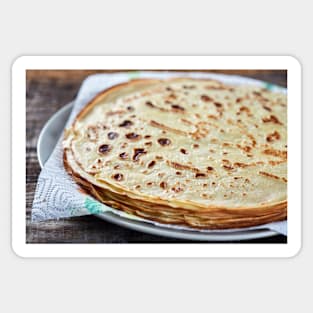 Stack of thin fine pancakes Sticker